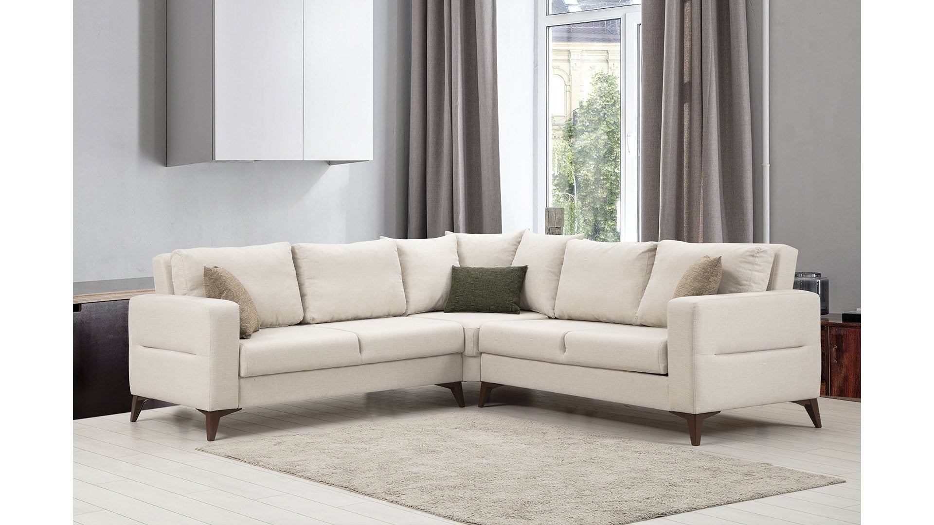 Canapé d'angle Kristal Rest 2+Corner+2 - Beige