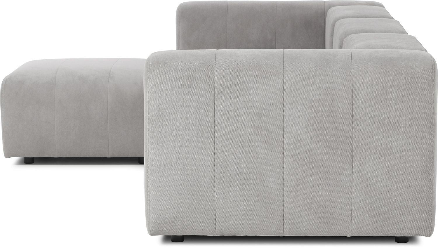 Canapé modulable 4 places en tissu avec pouf Pietro