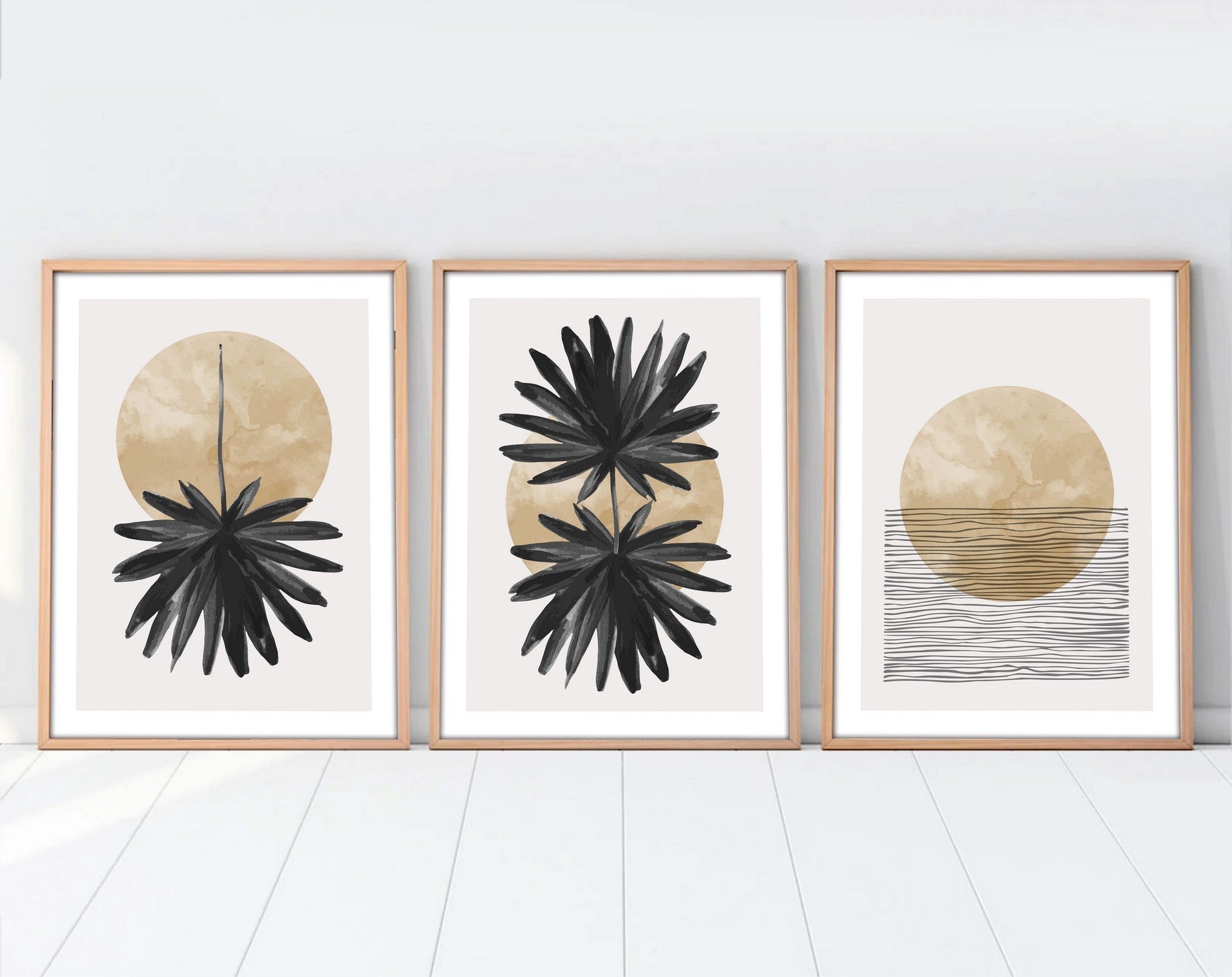 Peinture mdf encadrée décorative (3 pièces) Huhu210 - 50 x 70