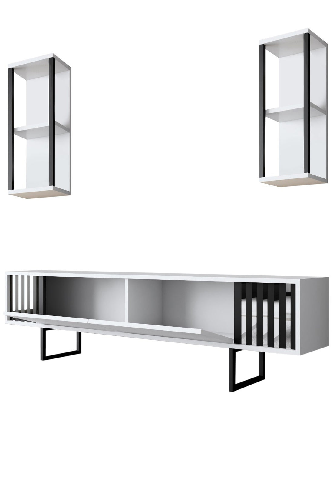 Ensemble de meubles de salon Chrome Line Set - White, Black