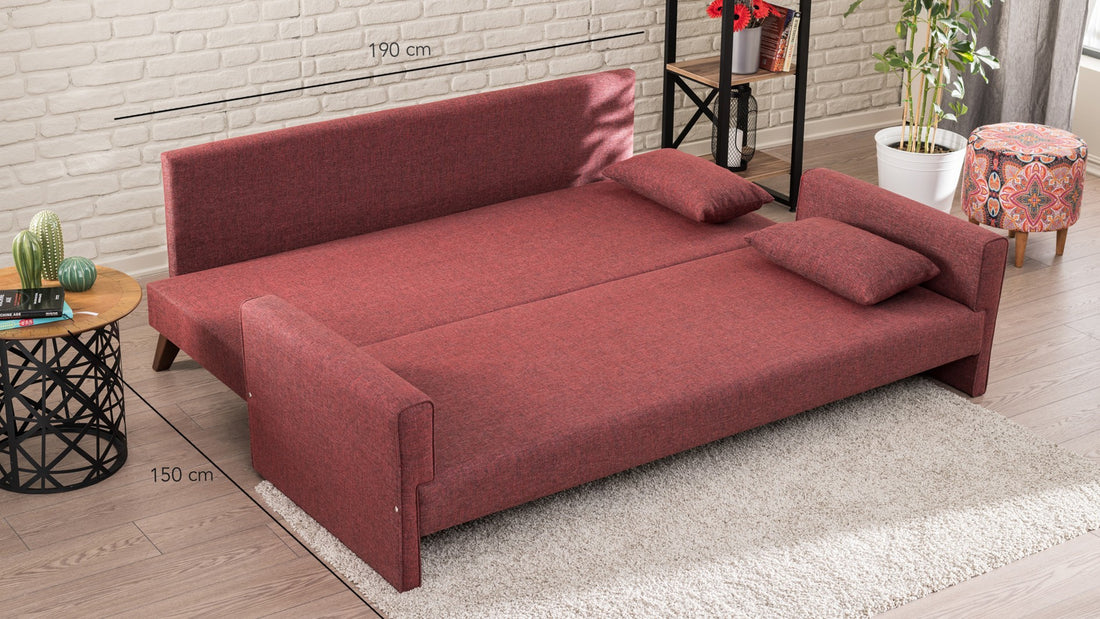 Canapé de 3 places Bella Sofa Bed - Claret Red