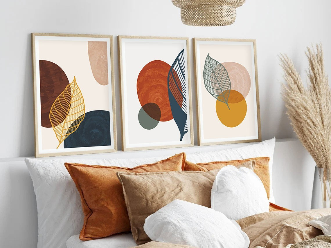 Peinture mdf encadrée décorative (3 pièces) Huhu209 - 50 x 70