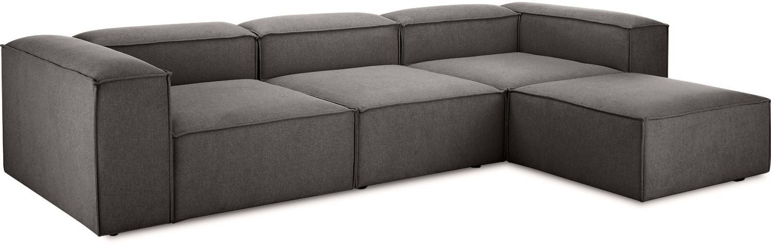 Canapé modulable 4 places en Lin avec pouf Frid