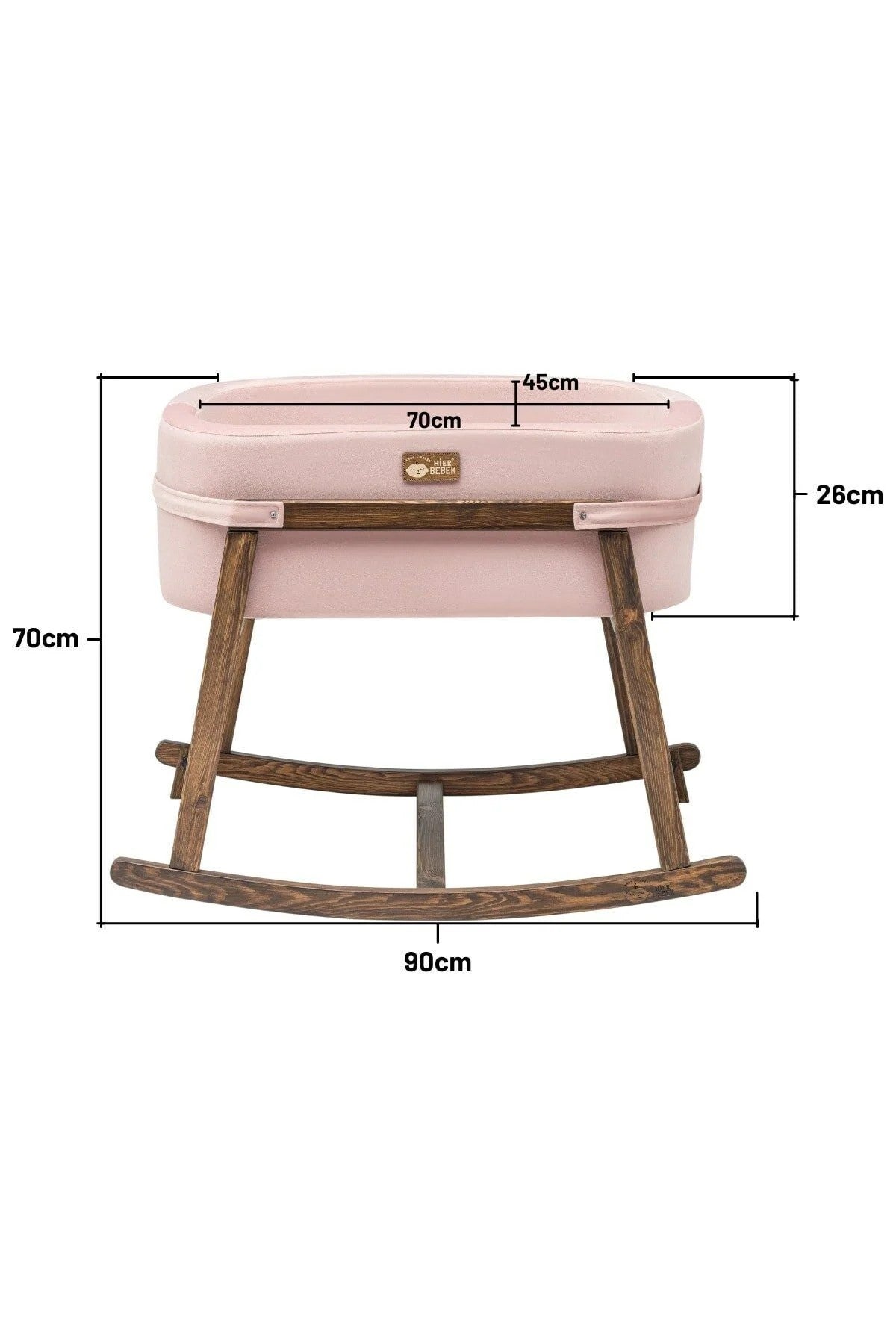 Nacique Berceau en noyer 70x45