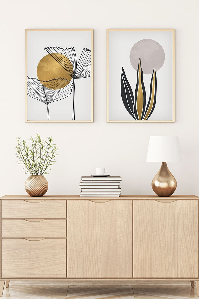 Peinture MDF encadrée décorative (2 pièces) Huhu77 - 50 x 35