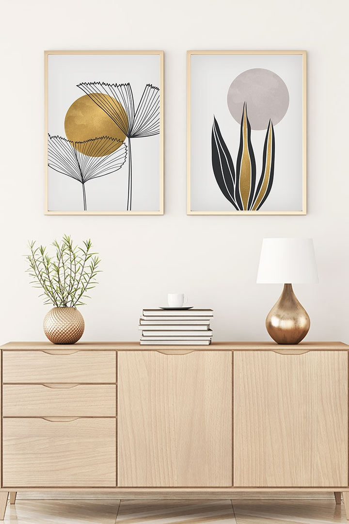 Peinture MDF encadrée décorative (2 pièces) Huhu77 - 50 x 35