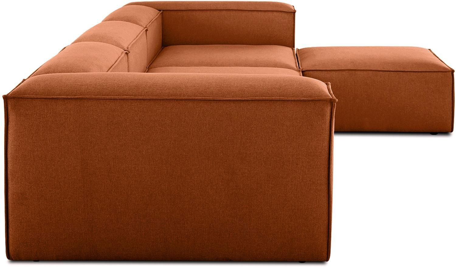 Canapé modulable 4 places en Lin avec pouf Frid