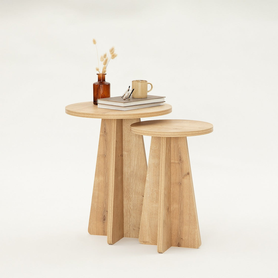 Table gigogne (2 pièces) Mushroom - Sapphire Oak