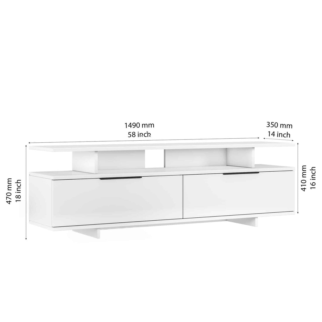 Meuble Tv 2 Portes Dream Blanc 150cm
