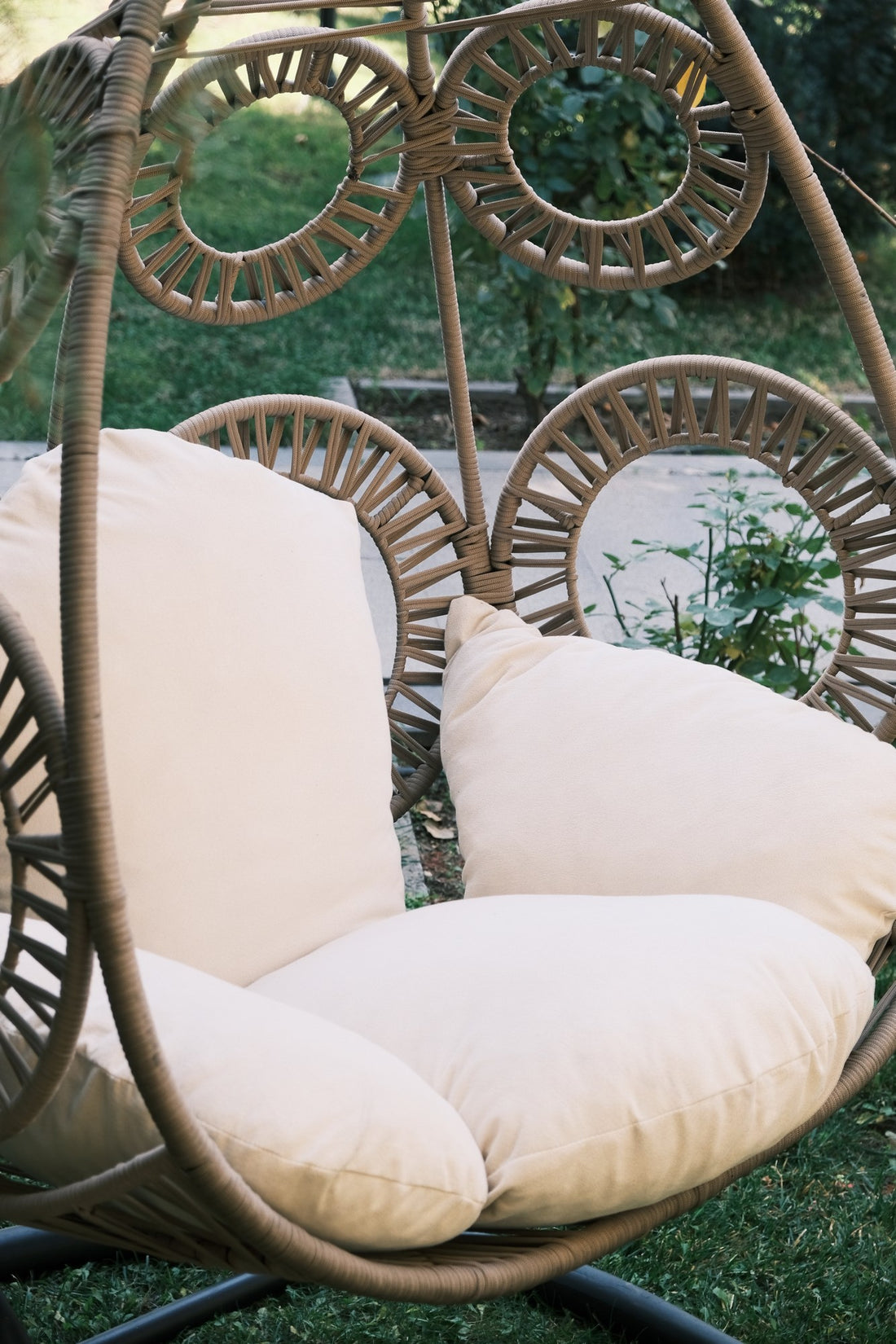 Chaise de balançoire unique de jardin Osna - Cream