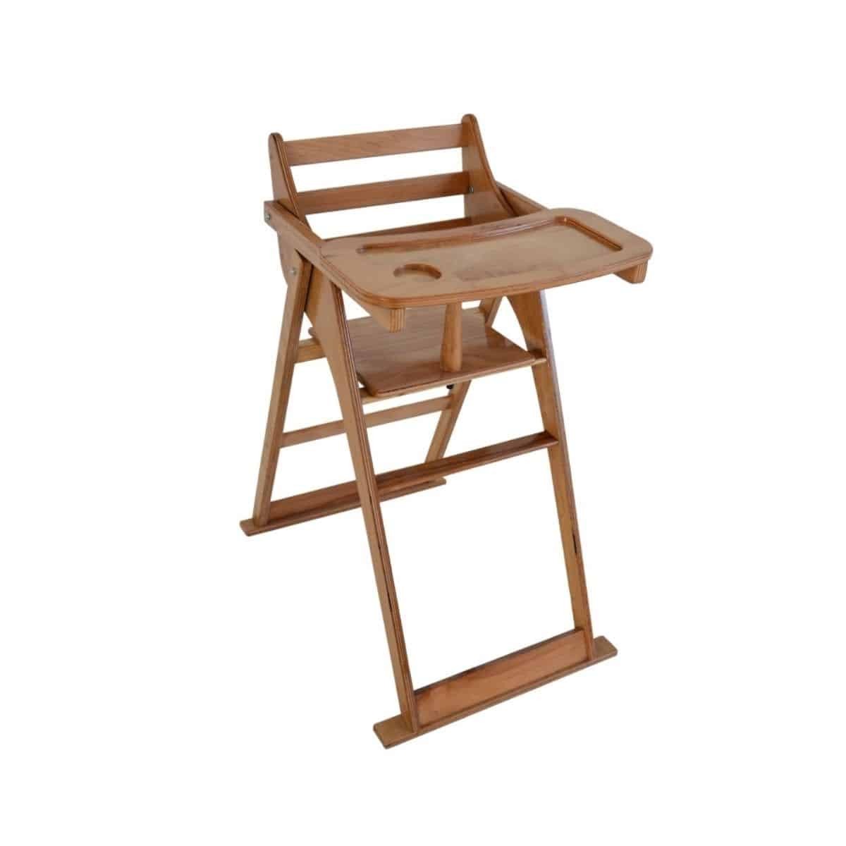 Chaise Haute Bébé Bois avec plateau
