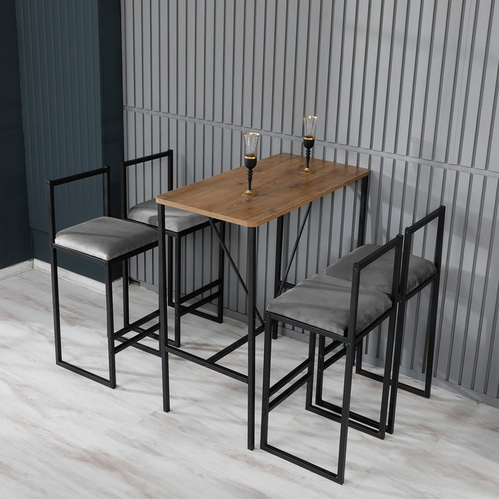 Ensemble table de bar et tabourets (5 pièces) Nordic - Fume