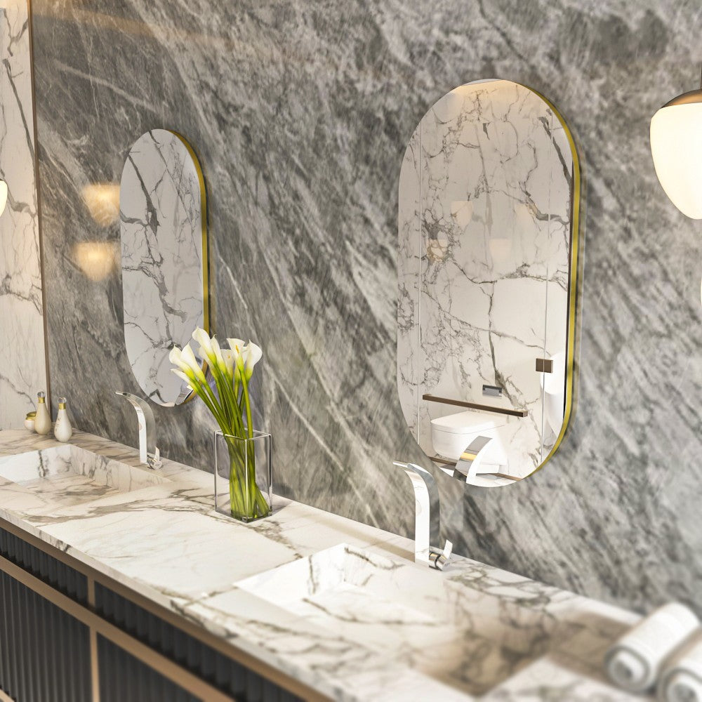 Miroir Riors - Transparent, Gold