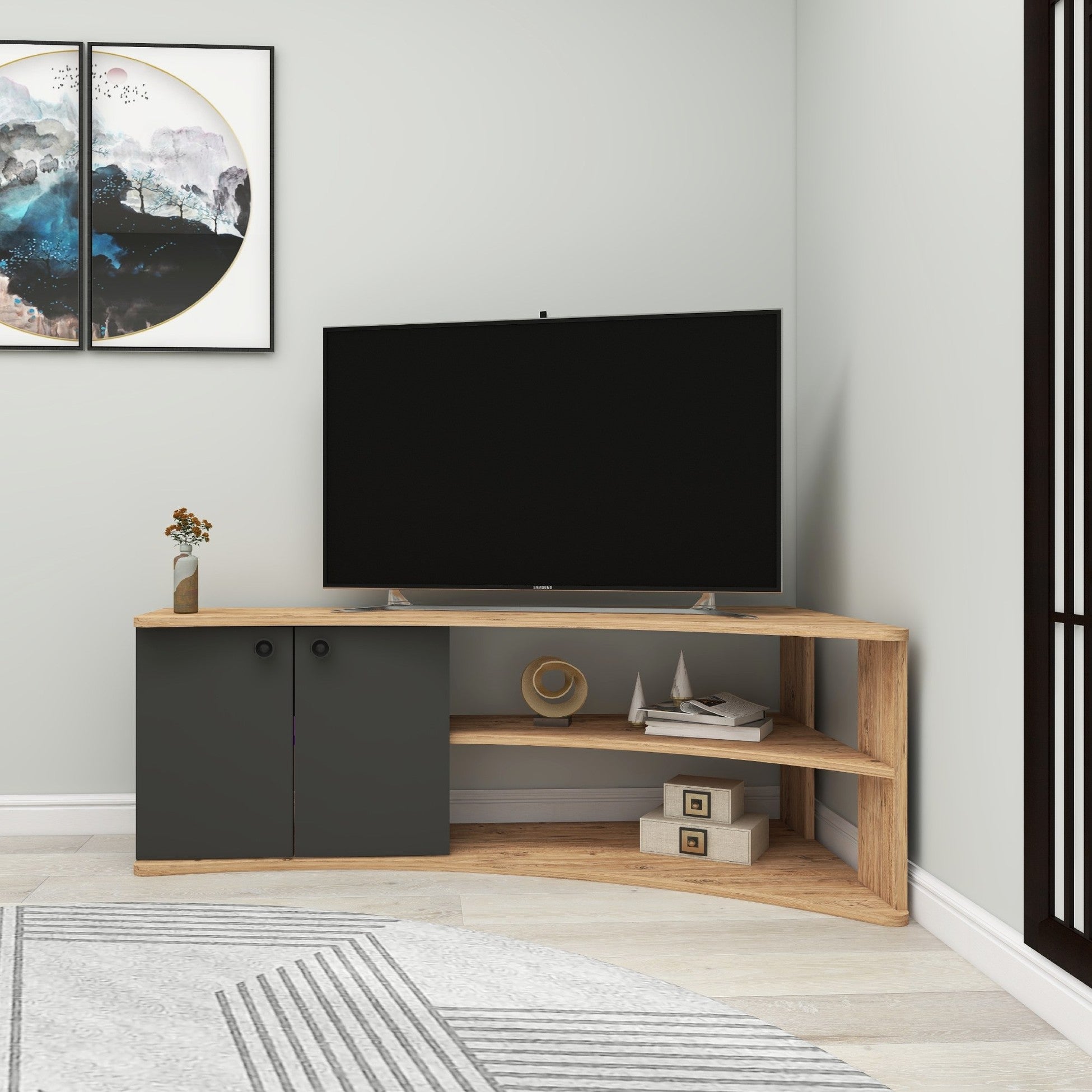 Meuble TV Termera - Atlantic Pine, Anthracite