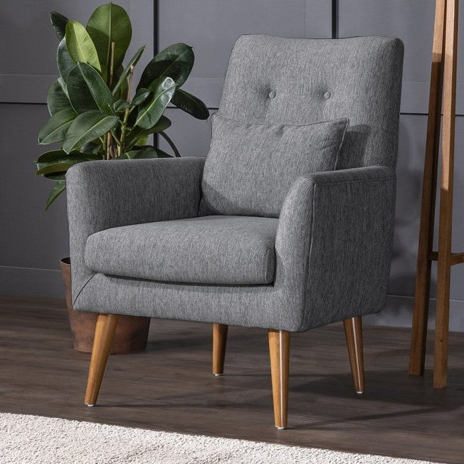 Ensemble canapé convertible 2 places et fauteuil Ikaria Tissu Anthracite