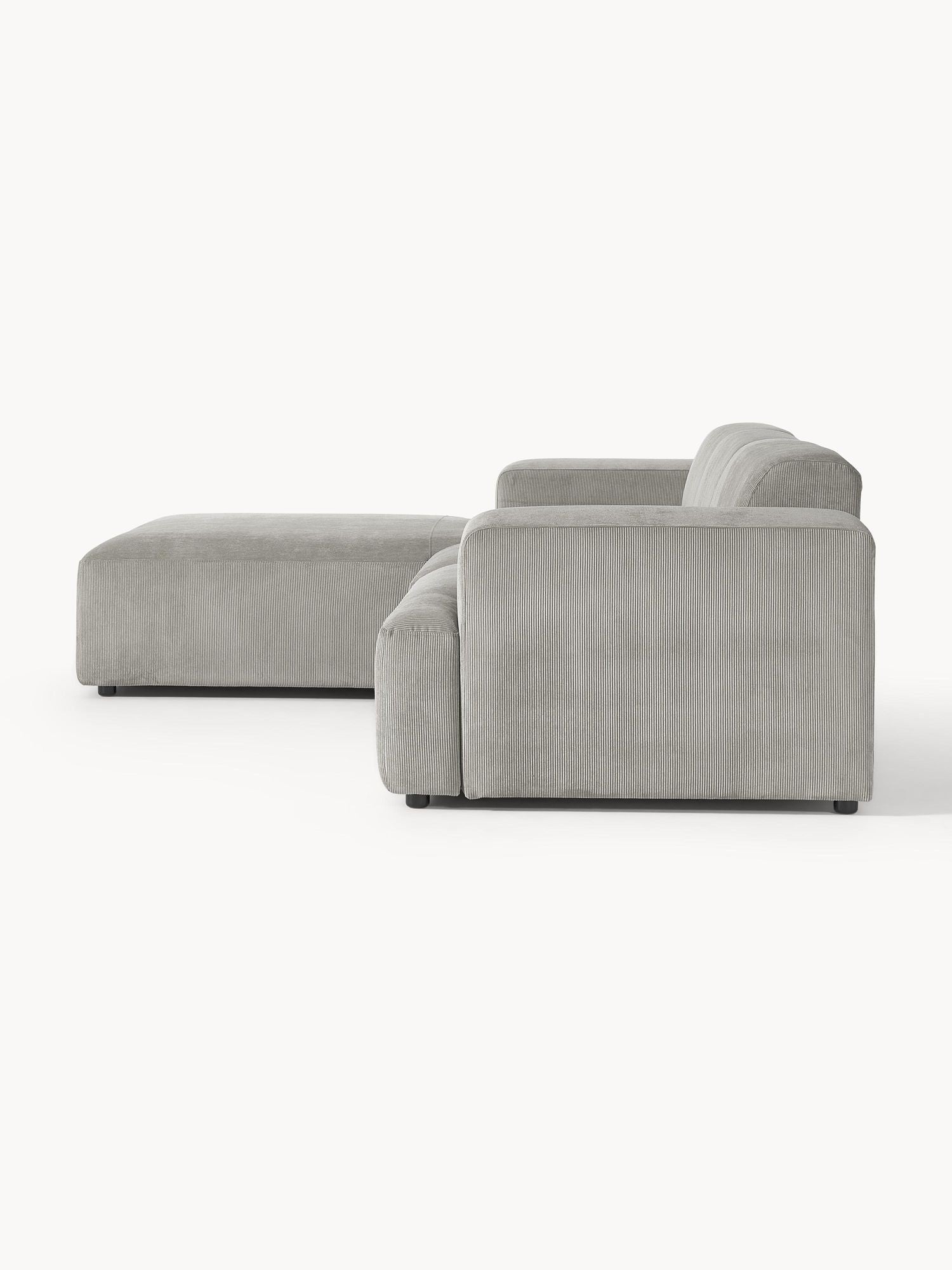 Canapé d'angle 4 places en velours côtelé Molly