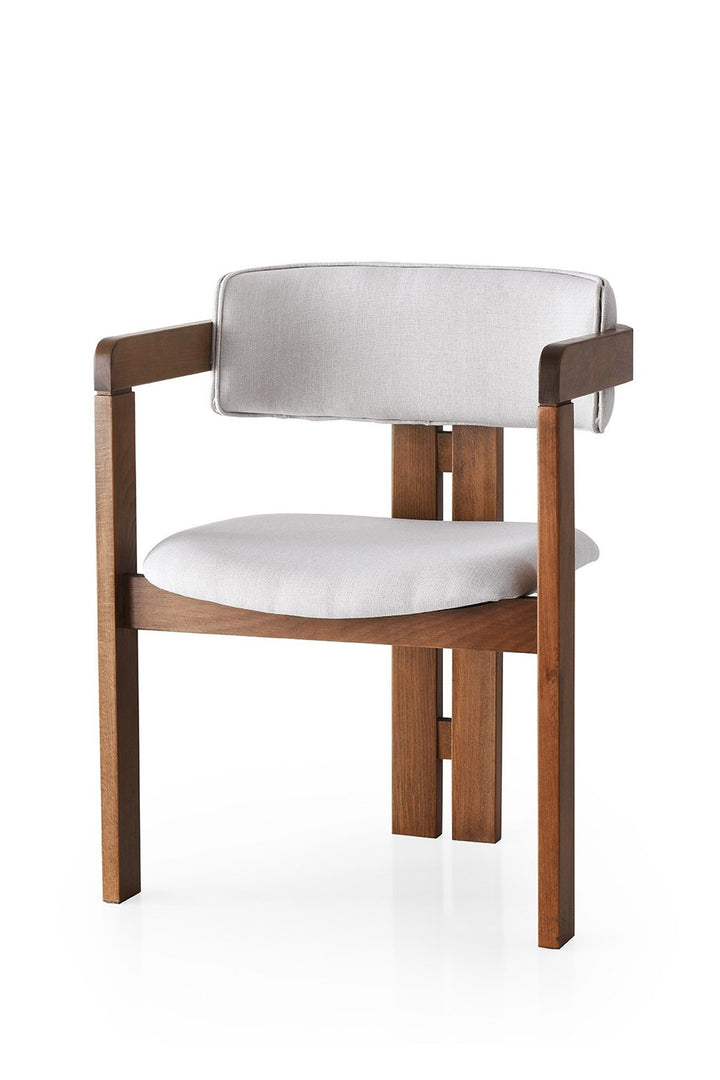 Chaise en bois et velours