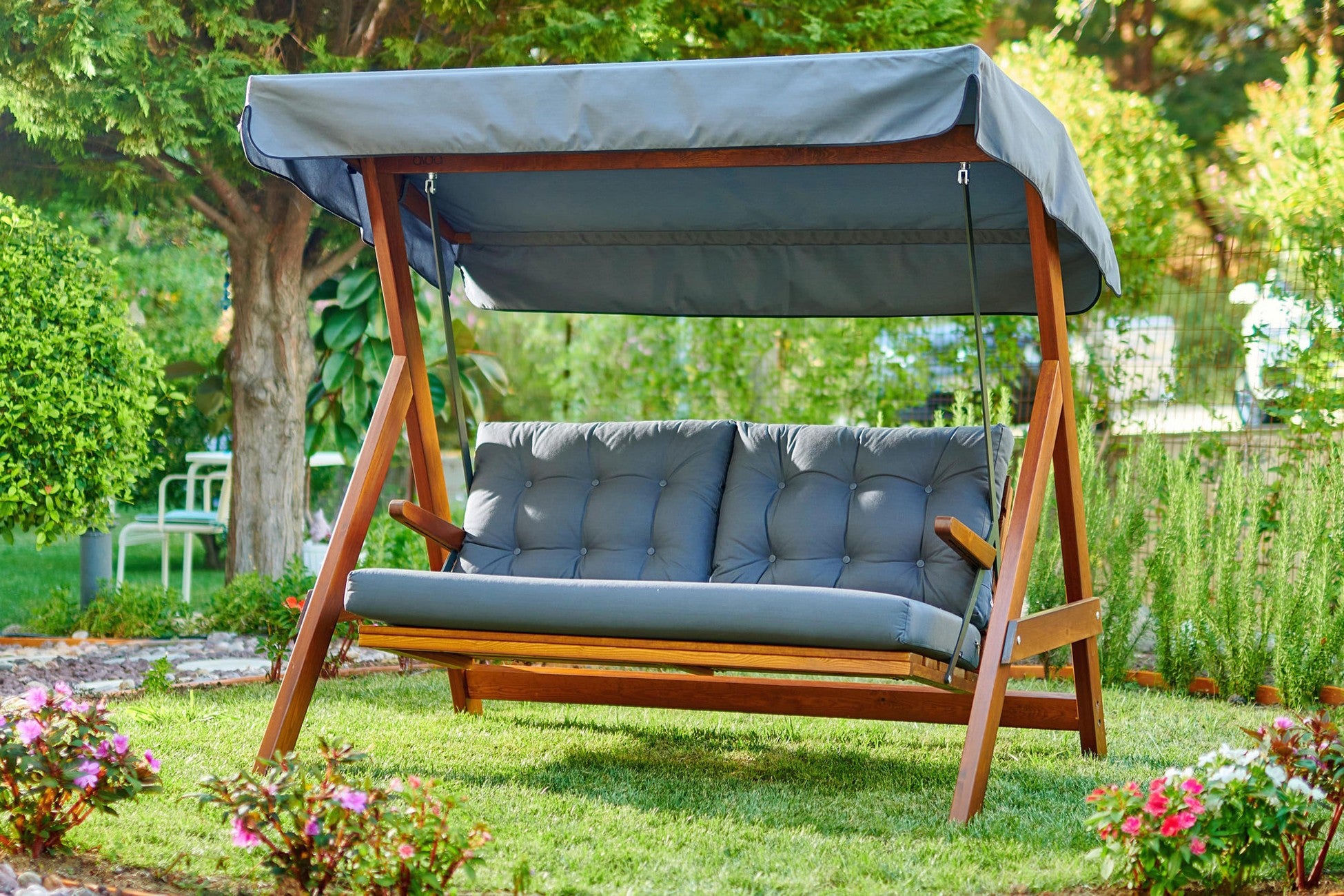 Chaise swing triple jardin Helen 2000 - Anthracite