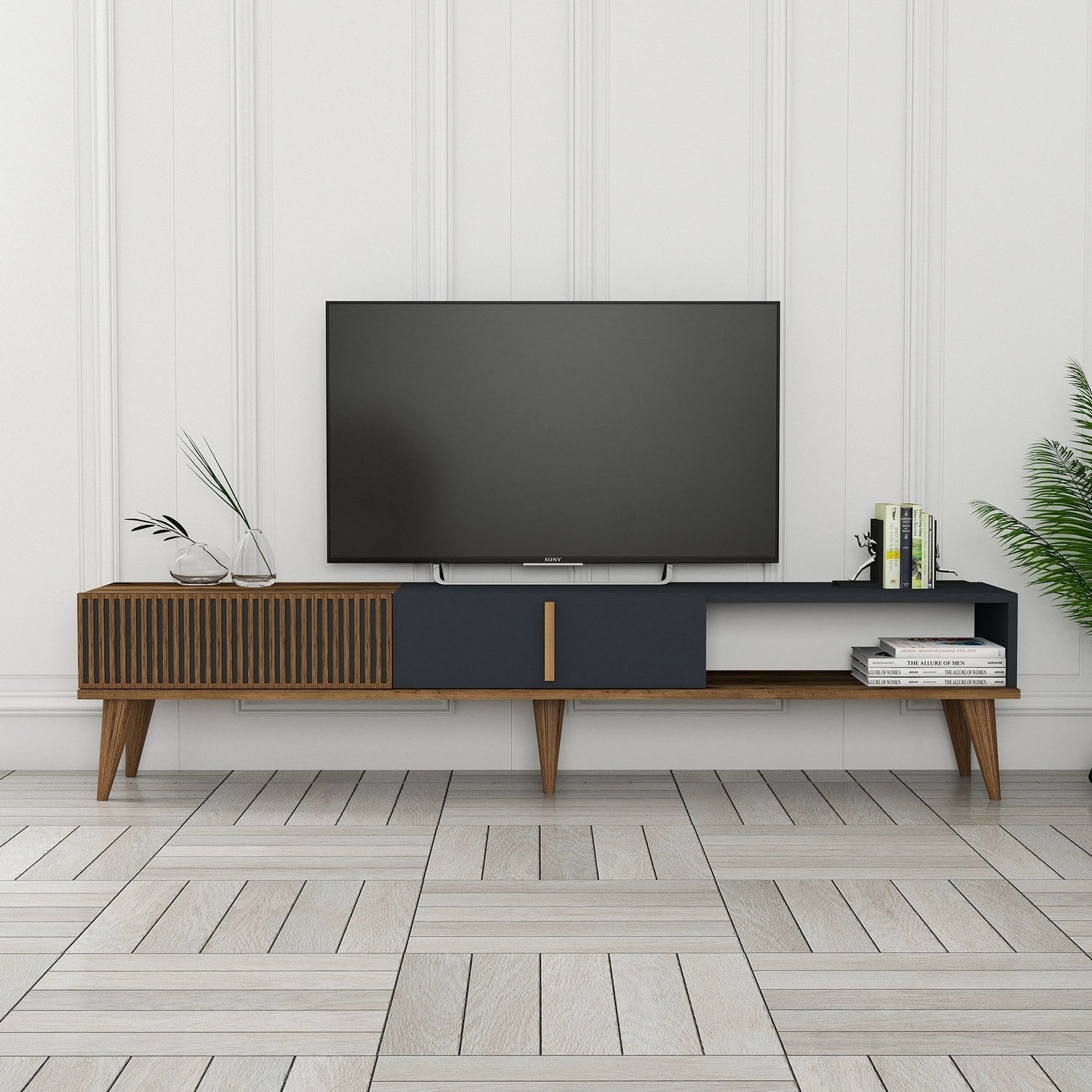Meuble TV Milan Alt - Walnut, Anthracite
