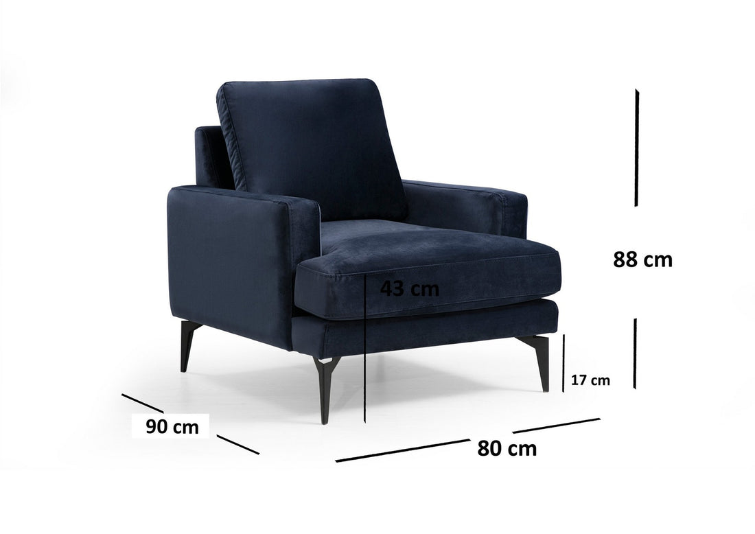 Fauteuil à oreilles Papira Armchair - Navy Blue