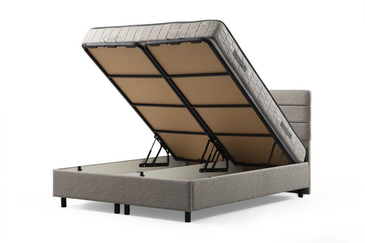 Base de lit double et tête de lit Motya 150 x 200 - Light Grey