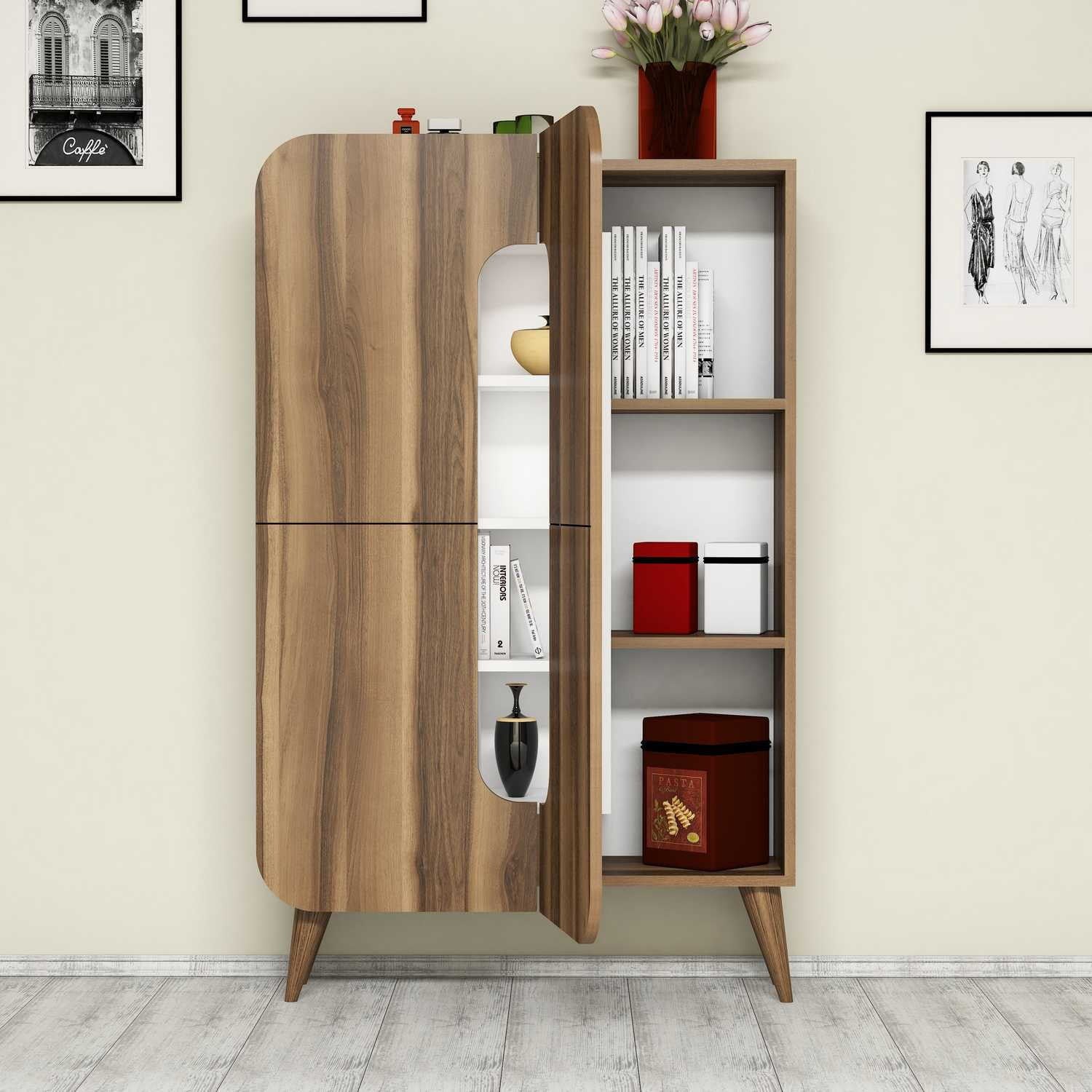 Armoire à plusieurs usage Mine - Walnut, White
