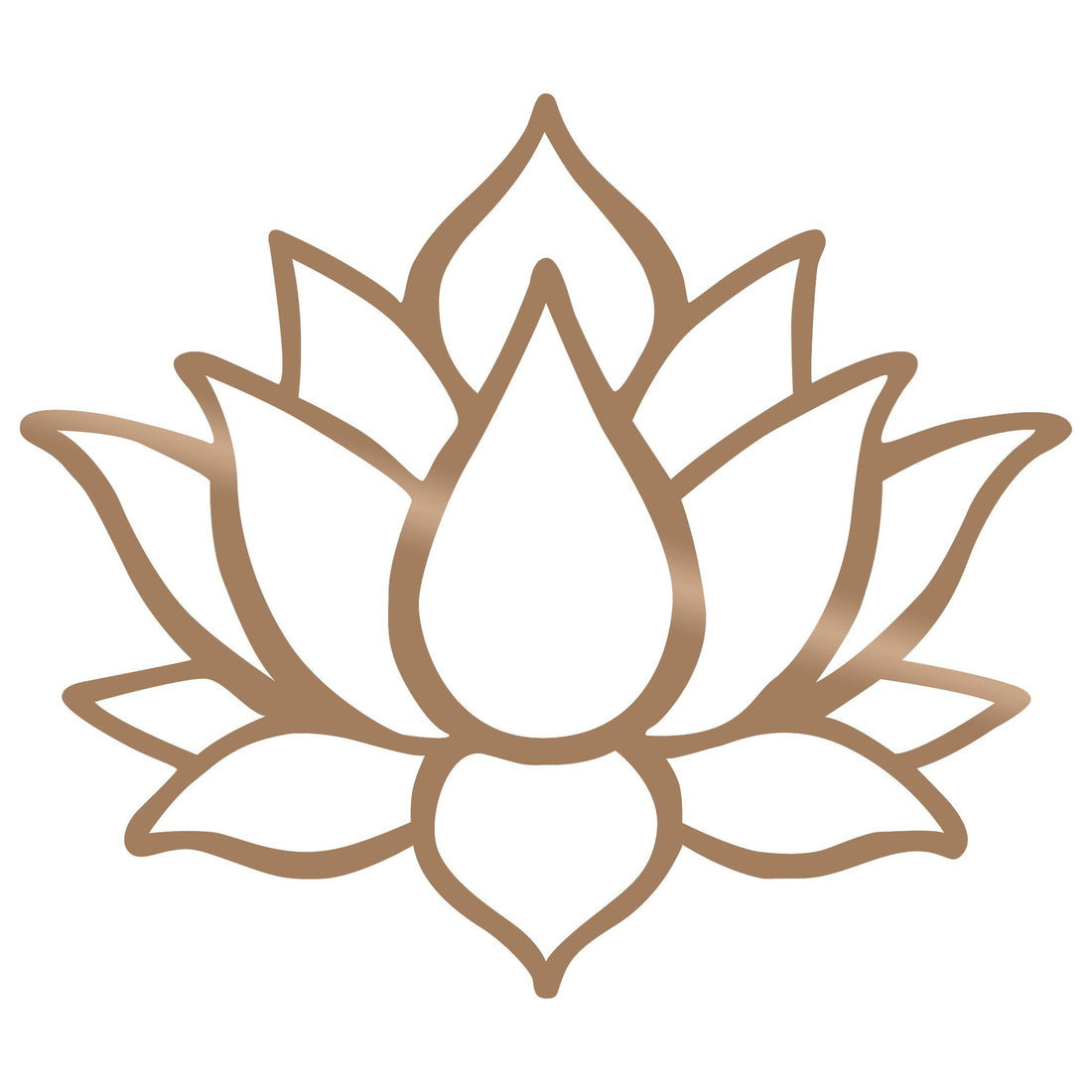 Accessoire mural en métal décoratif Lotus Flower 1 - Copper