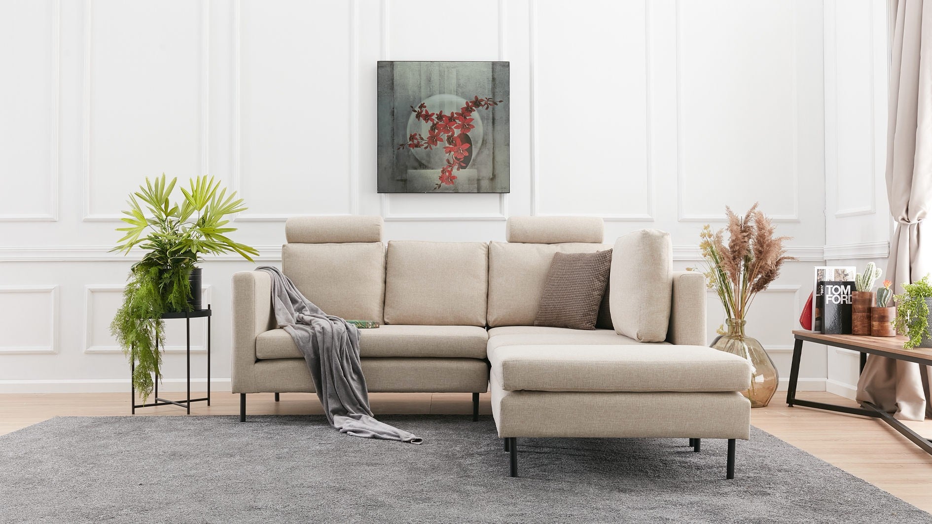 Canapé d'angle Mino - Cream