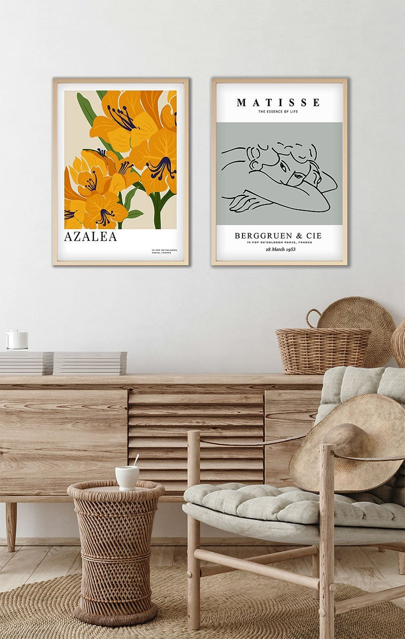 Peinture MDF encadrée décorative (2 pièces) Huhu165 - 50 x 35