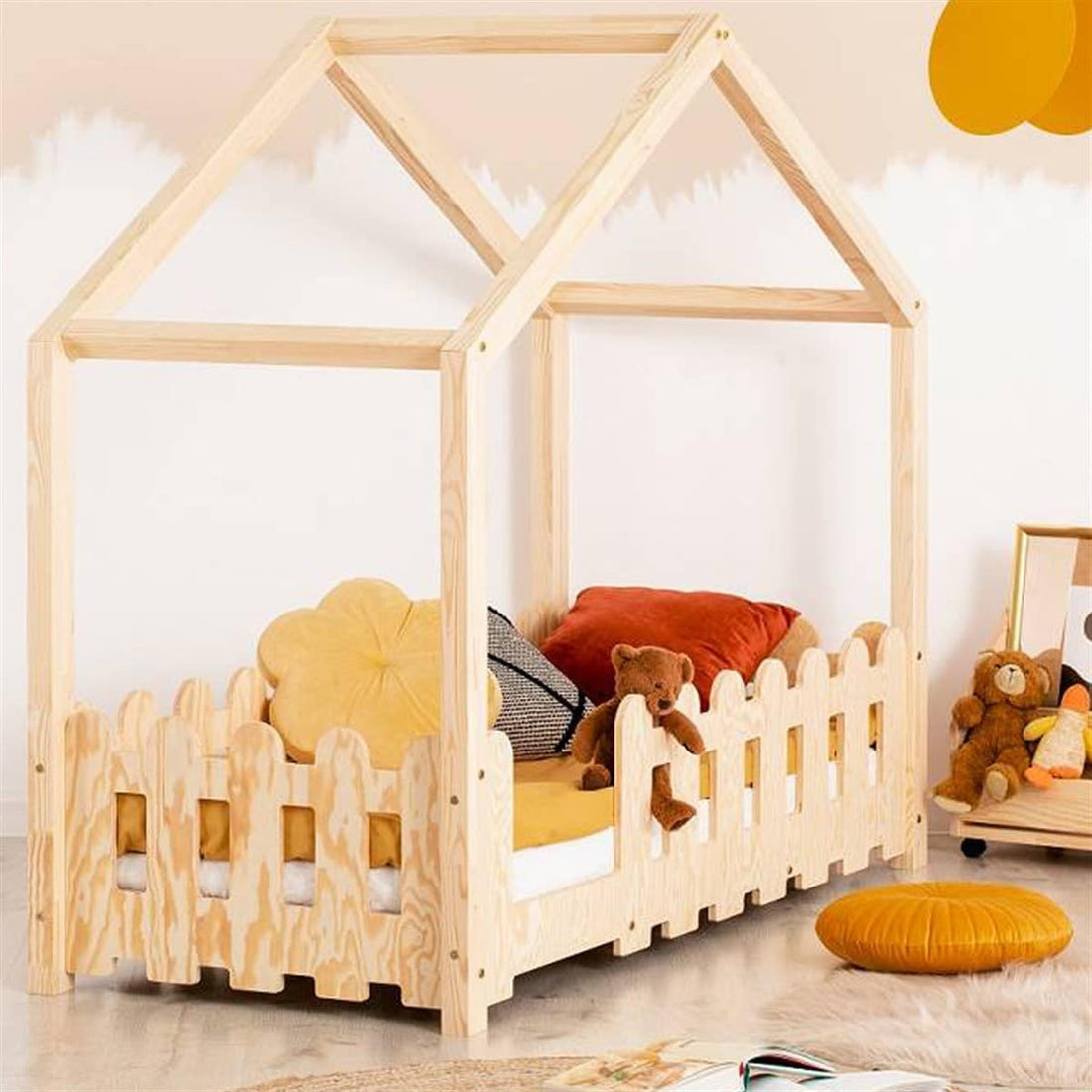 Lit cabane enfant Nature ,bois 90x190cm