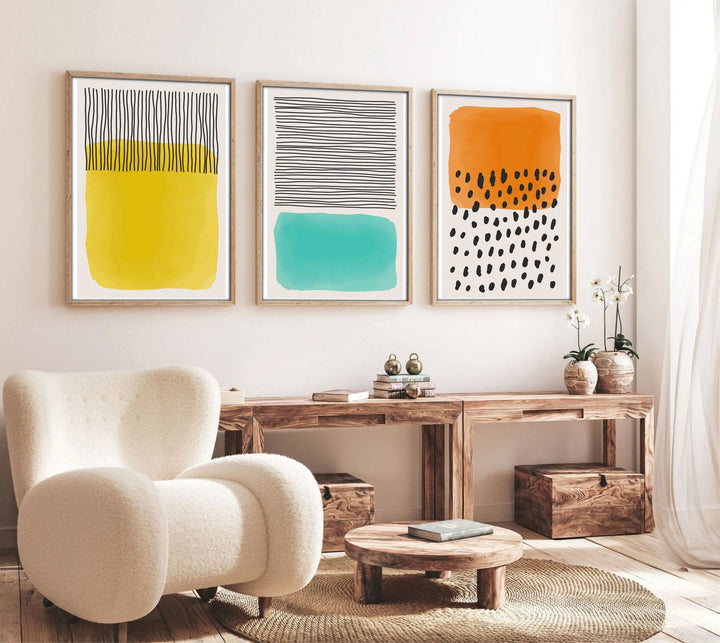 Peinture MDF encadrée décorative (3 pièces) Huhu136 - 70 x 50