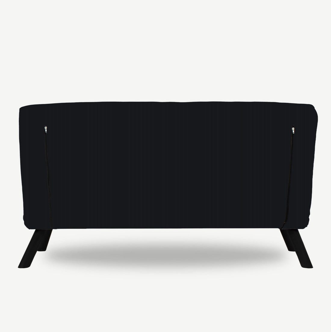 Canapé 2 places convertible Yolanda Métal Noir et Tissu Noir