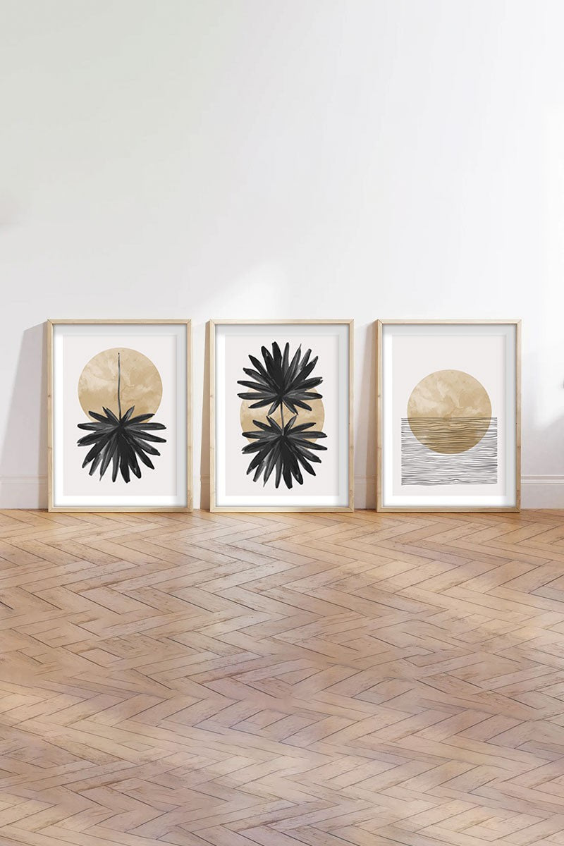 Peinture mdf encadrée décorative (3 pièces) Huhu210 - 50 x 70