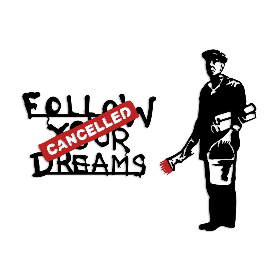 Accessoire mural en métal décoratif Banksy Metal 06