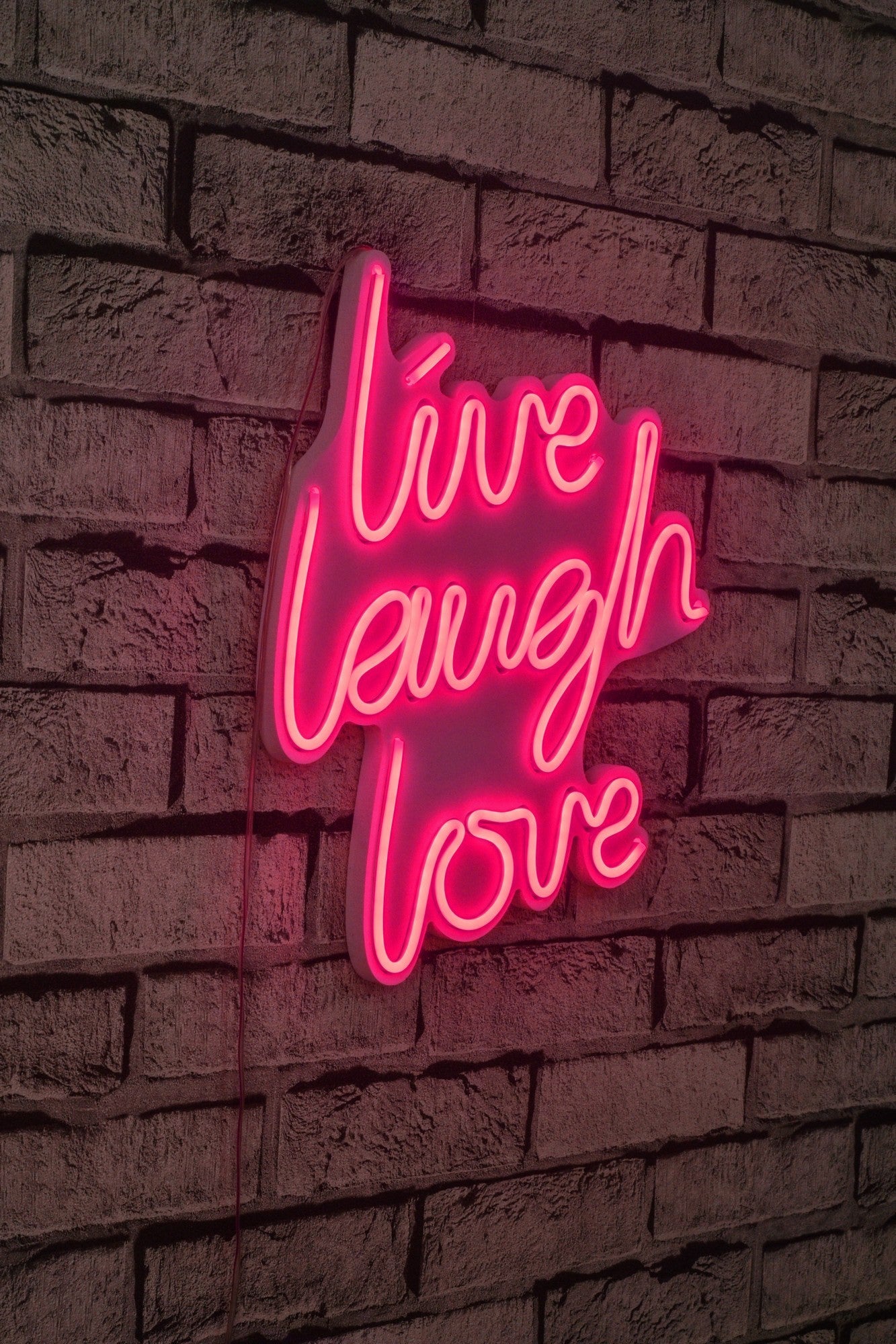 Éclairage LED en plastique décoratif Live Laugh Love - Pink