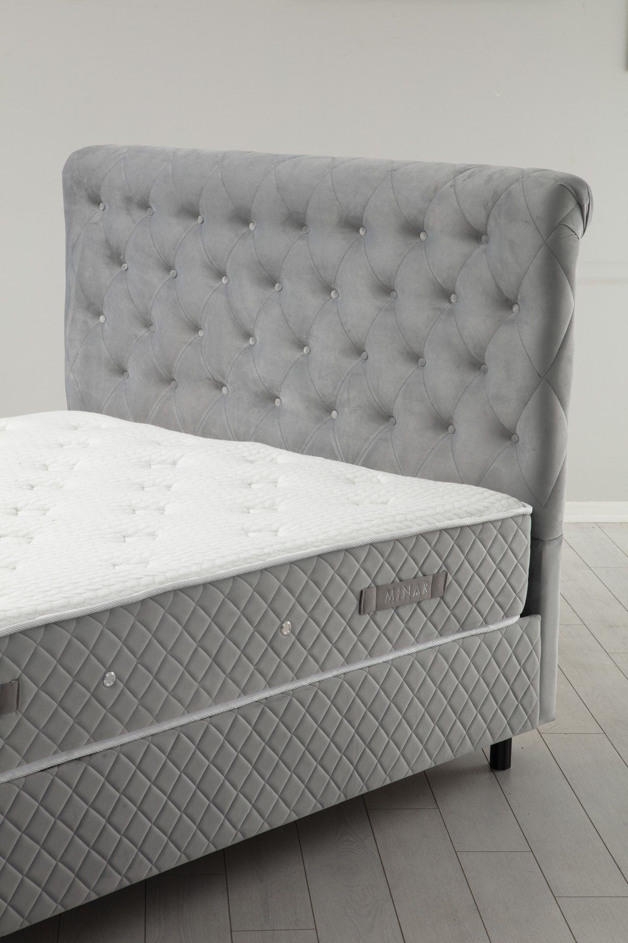 Base de lit double et tête de lit Sonata 150 x 200 - Grey