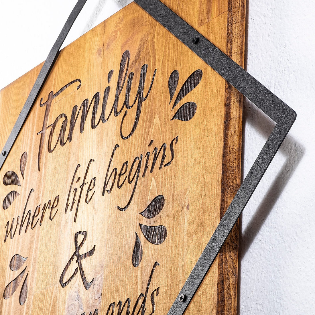 Accessoire mural en bois décoratif Family Where Life Begins
Love Never Ends