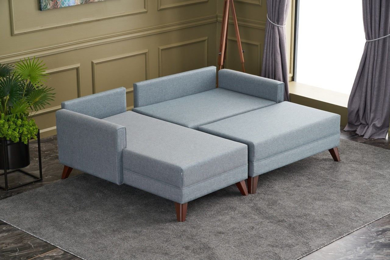 Canapé d'angle Bella Soft Mini Köşe Left - Blue