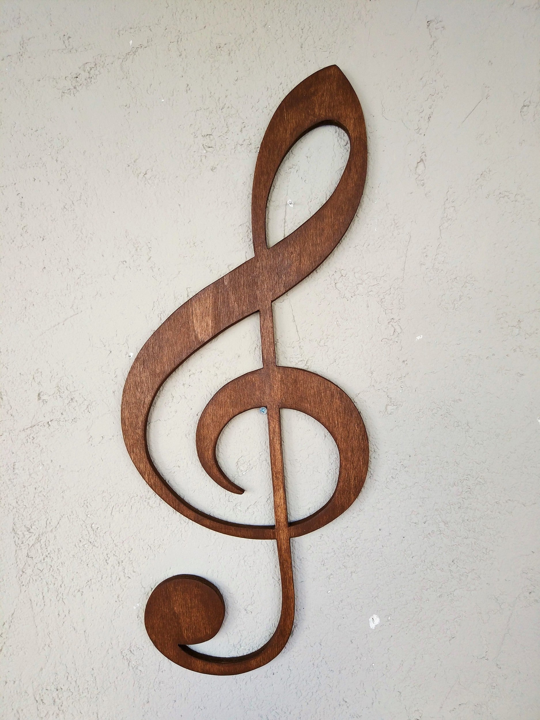 Accessoire mural décoratif en bois Treble Clef - Walnut