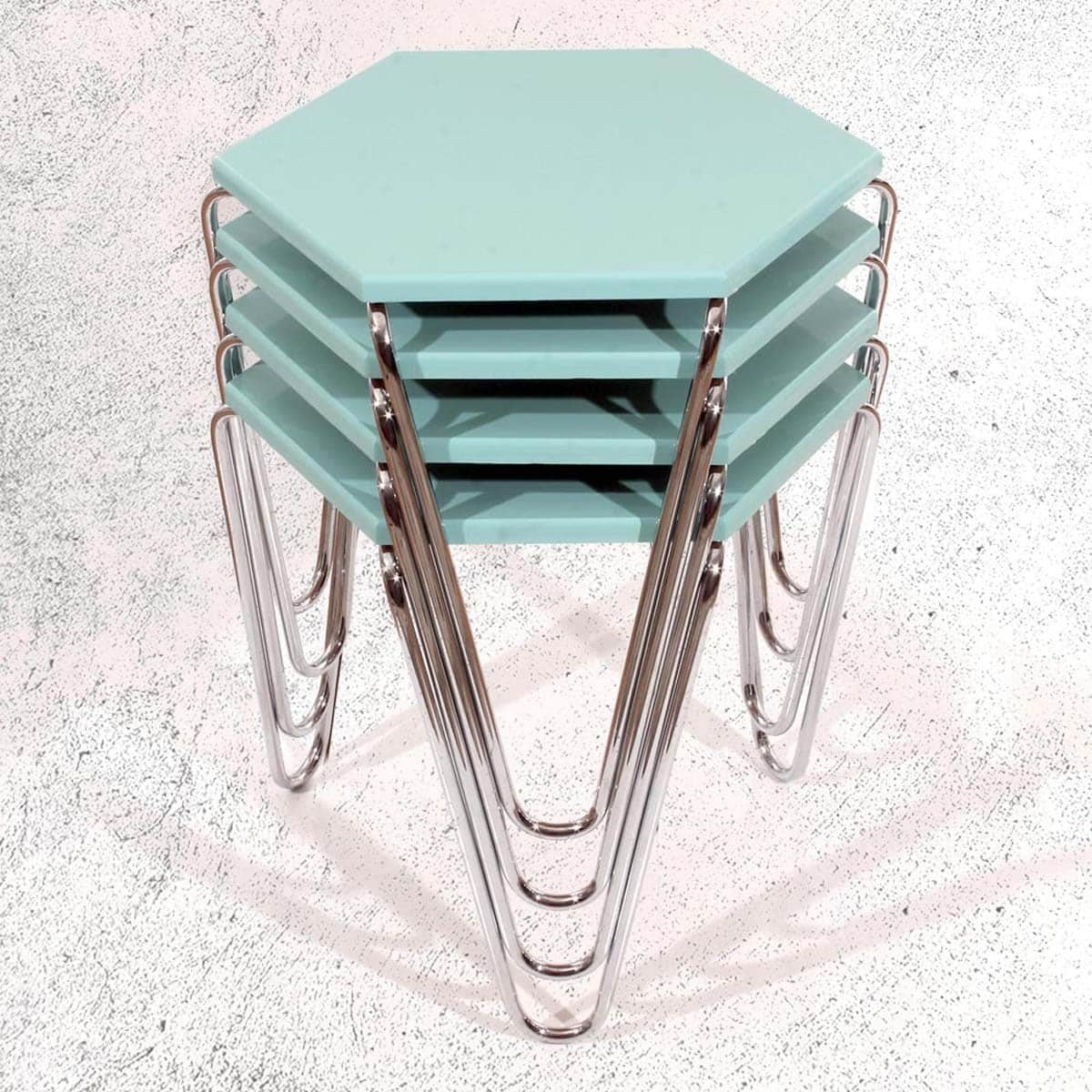 Piramit Table Gigognes Bleu Cyan