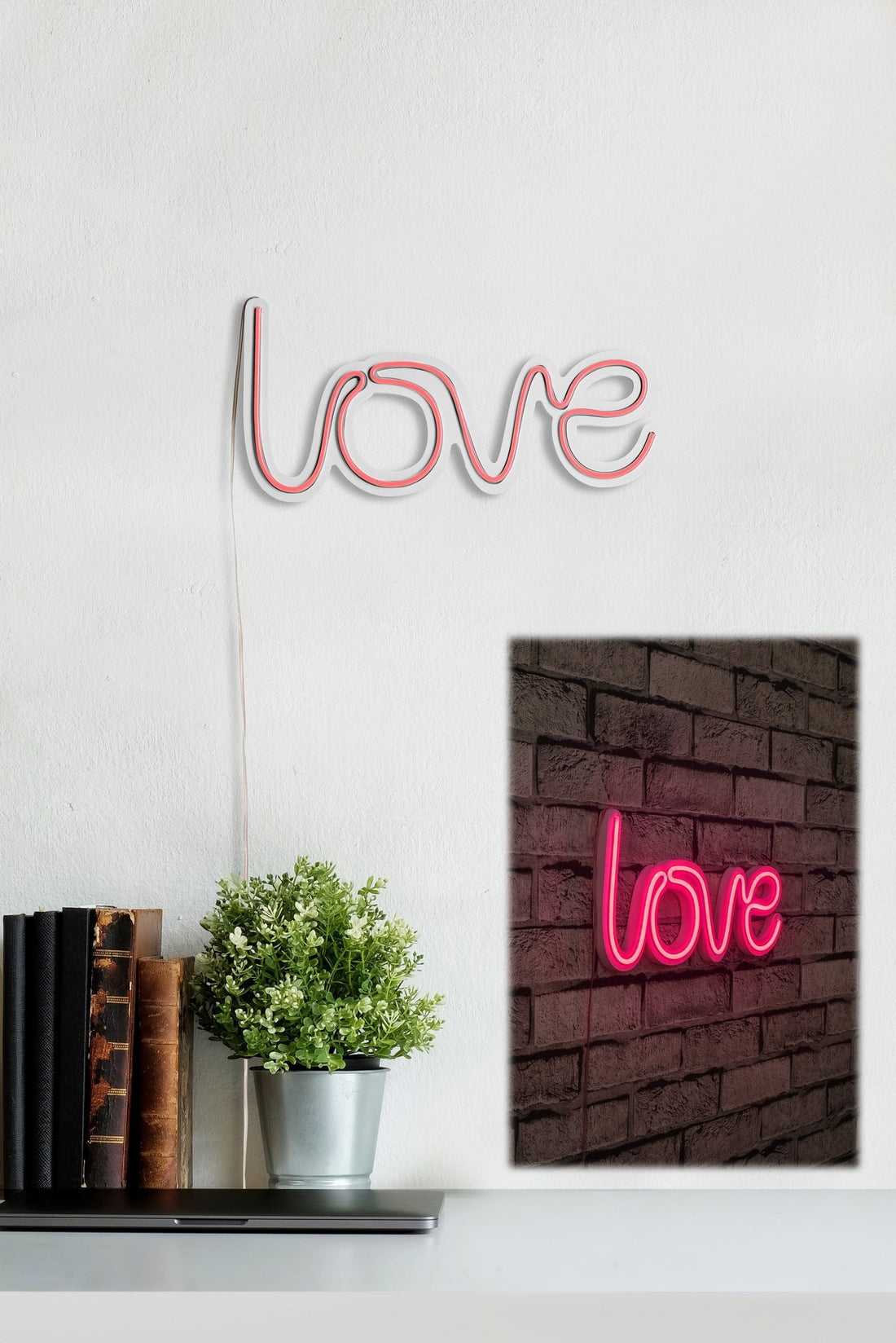 Éclairage LED en plastique décoratif Love - Pink