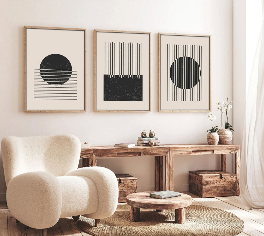 Peinture MDF encadrée décorative (3 pièces) Huhu212 - 50 x 70