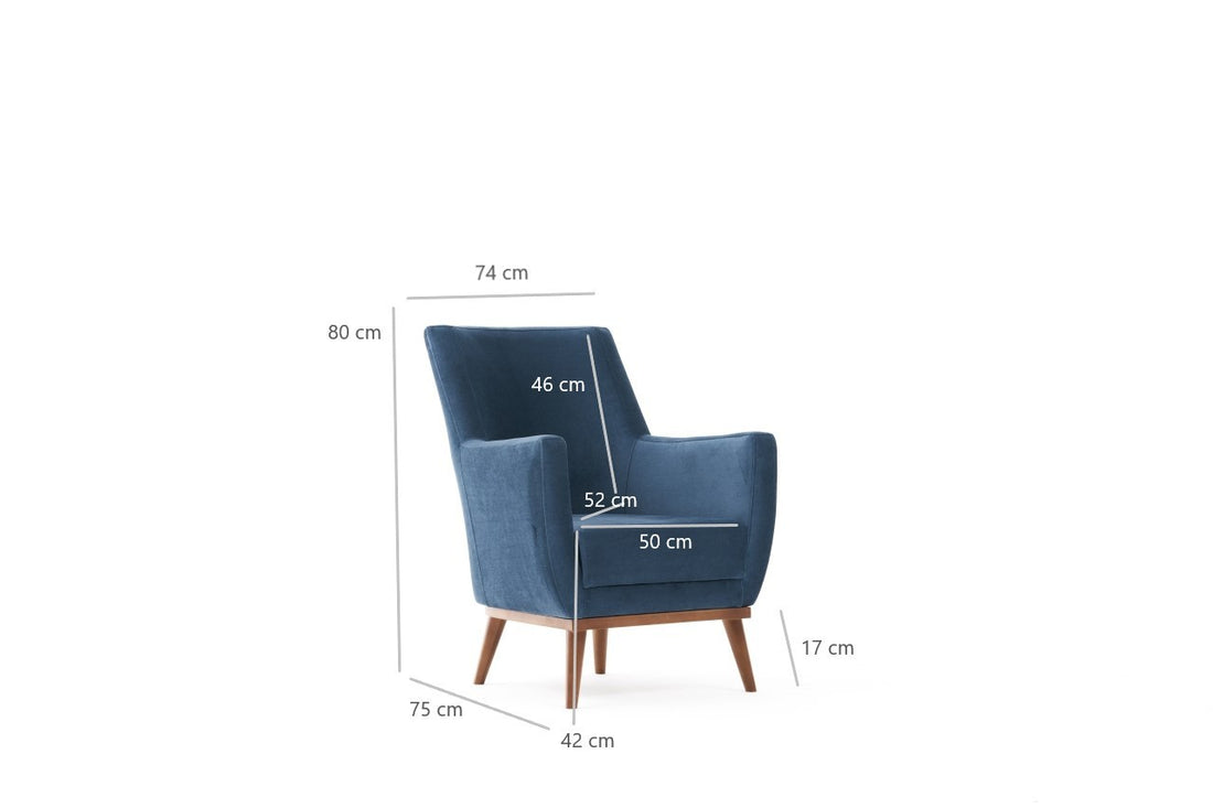 Fauteuil à oreilles Gonca - Blue
