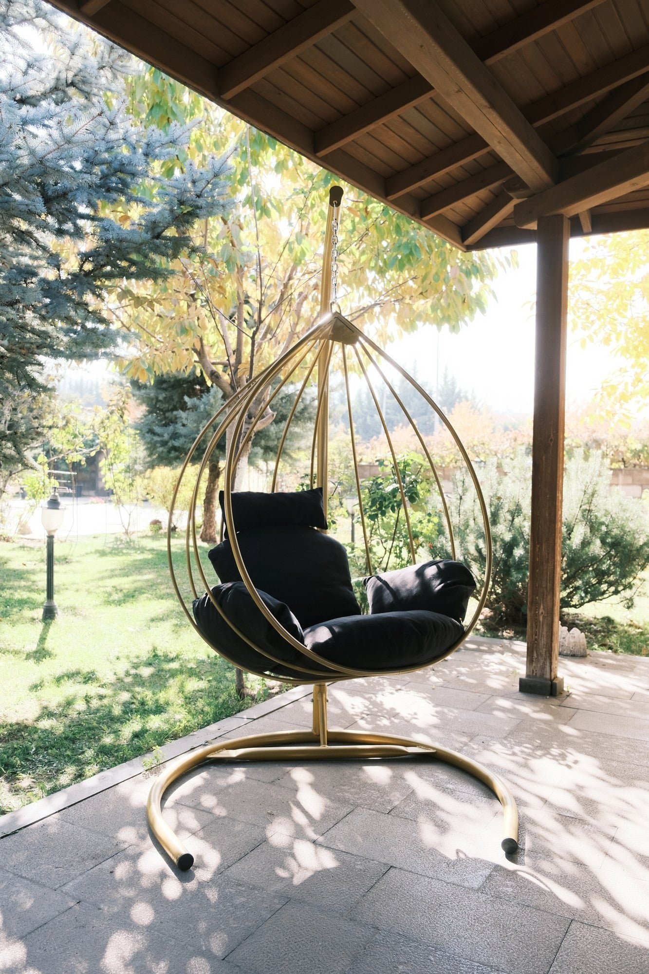 Chaise de balançoire unique de jardin Damla - Black