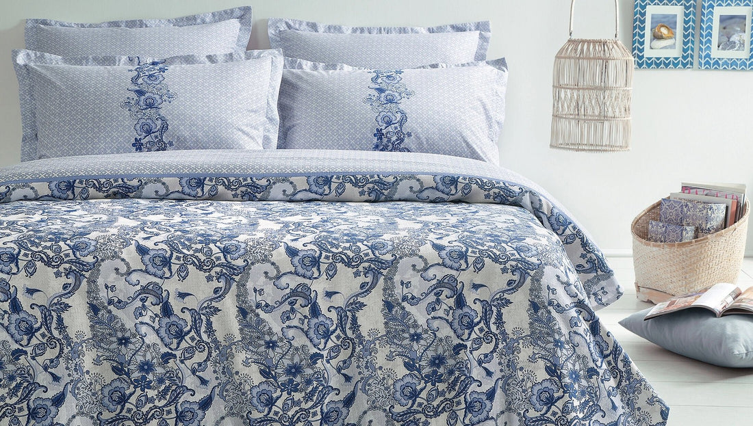 Marinella Ensemble Couvre Lit Bleu