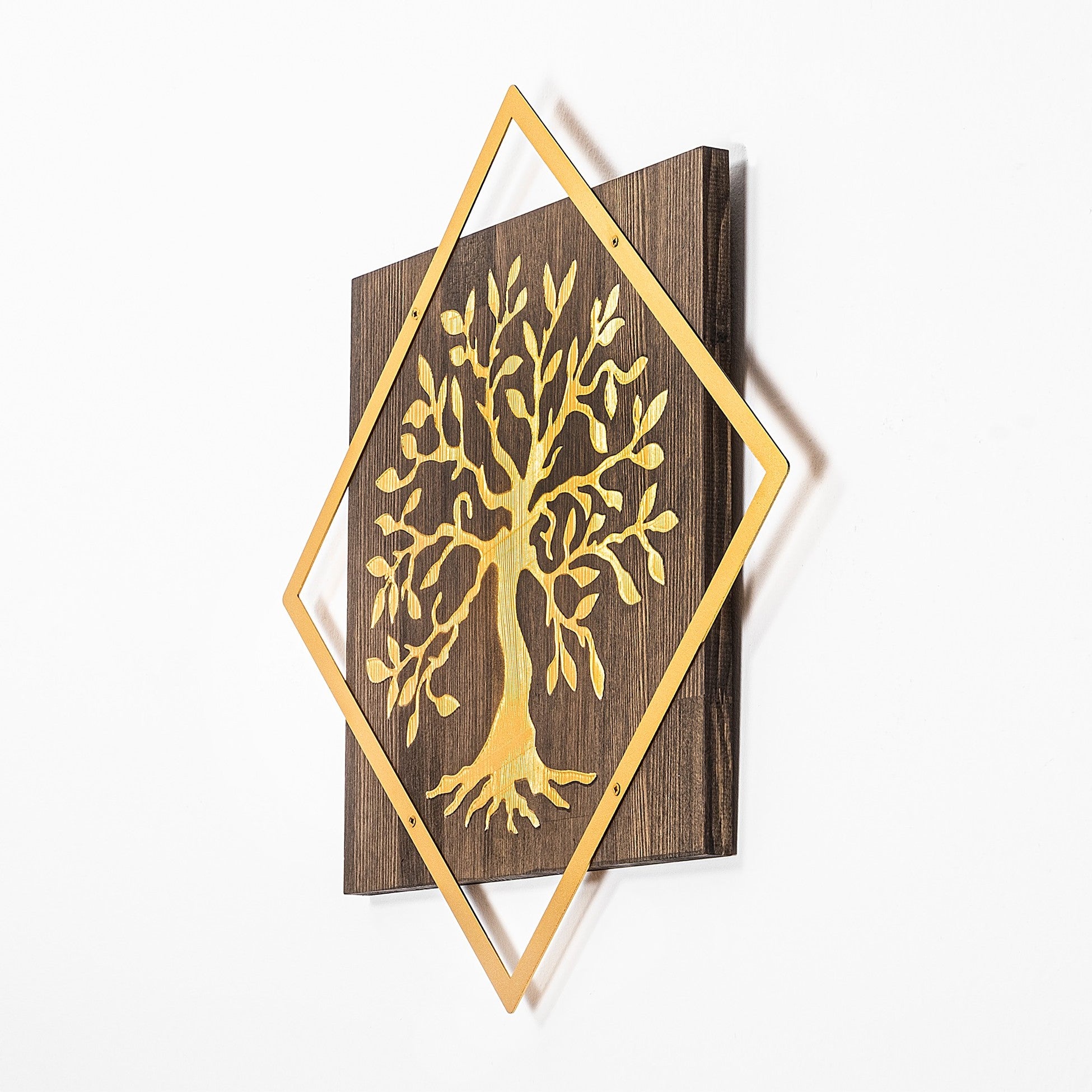Accessoire mural en bois décoratif Tree v2 - Gold
