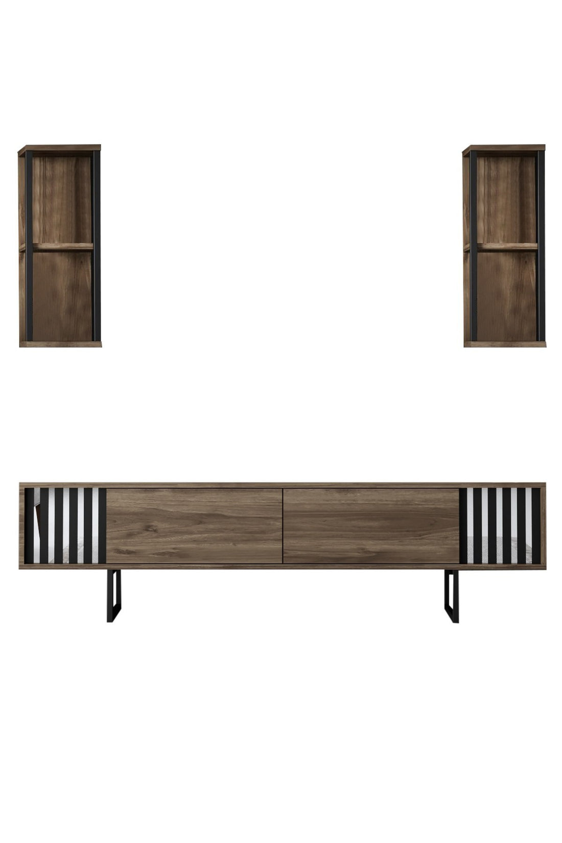 Ensemble de meubles de salon Chrome Line Set - Walnut, Black