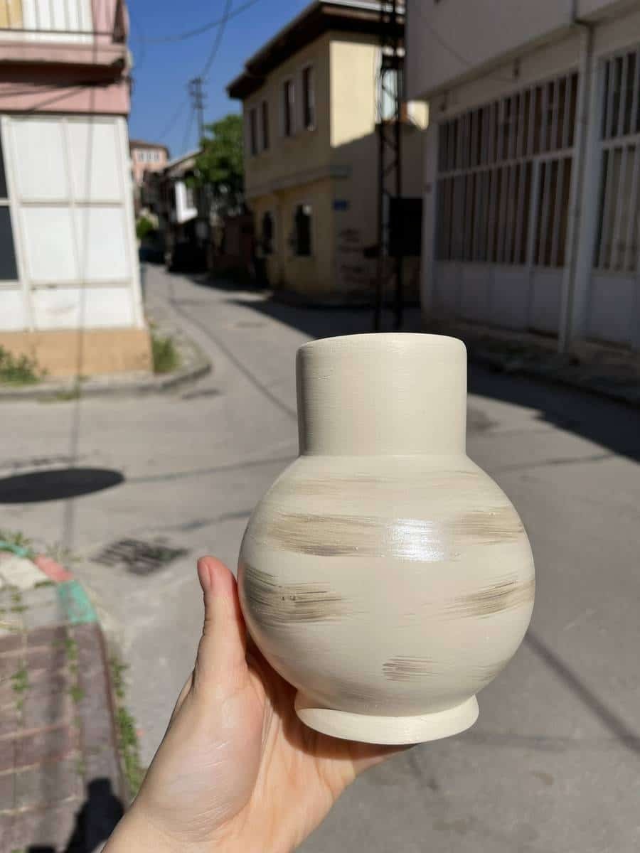 Pudgy blanc gris vase