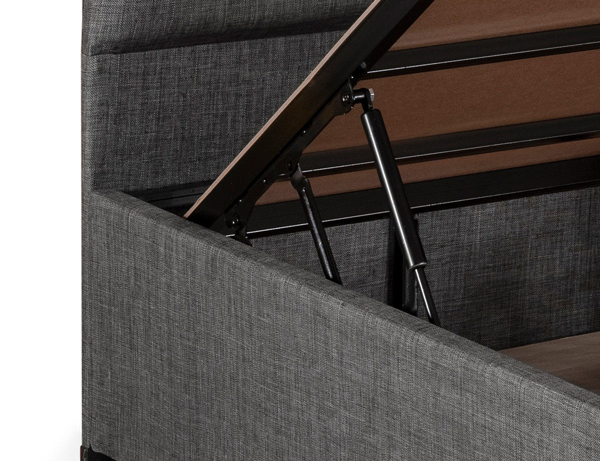 Base de lit unique et tête de lit Silver - Grey (90 x 200)