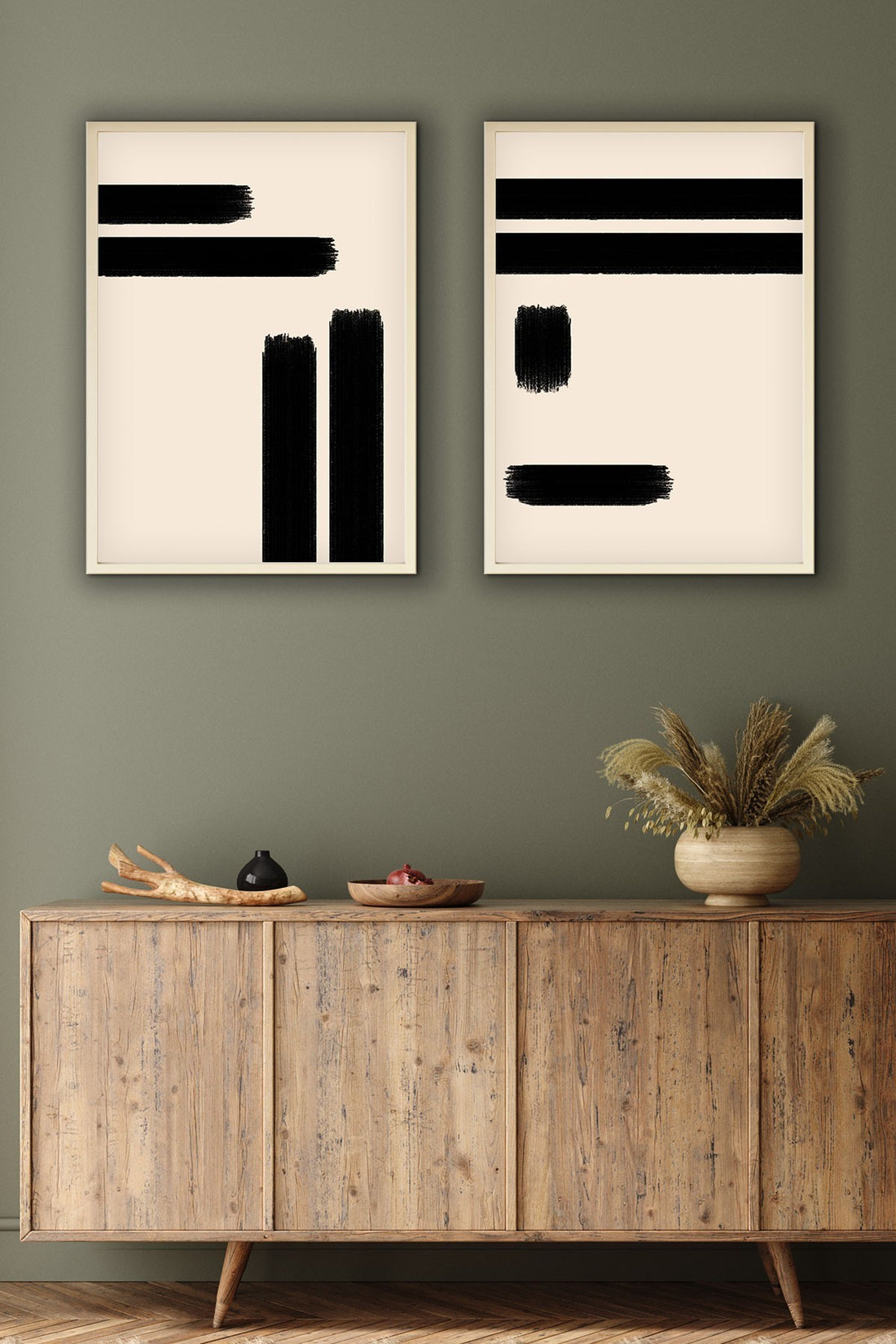 Peinture MDF encadrée décorative (2 pièces) Huhu200 - 50 x 70